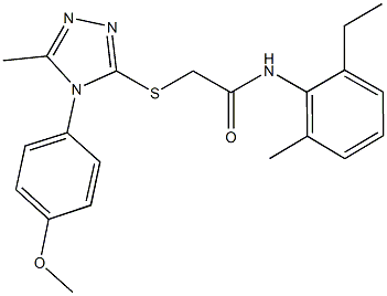 N-(2-ethyl-6-methylphenyl)-2-{[4-(4-methoxyphenyl)-5-methyl-4H-1,2,4-triazol-3-yl]sulfanyl}acetamide 구조식 이미지