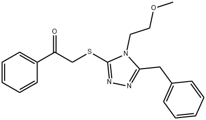 2-{[5-benzyl-4-(2-methoxyethyl)-4H-1,2,4-triazol-3-yl]sulfanyl}-1-phenylethanone Structure