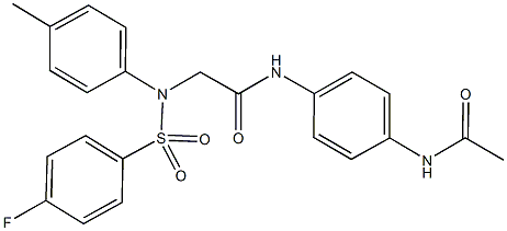 N-[4-(acetylamino)phenyl]-2-{[(4-fluorophenyl)sulfonyl]-4-methylanilino}acetamide 구조식 이미지