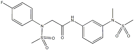 2-[4-fluoro(methylsulfonyl)anilino]-N-{3-[methyl(methylsulfonyl)amino]phenyl}acetamide 구조식 이미지