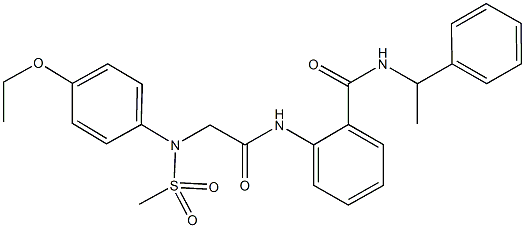 2-({[4-ethoxy(methylsulfonyl)anilino]acetyl}amino)-N-(1-phenylethyl)benzamide Structure