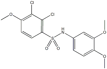 2,3-dichloro-N-(3,4-dimethoxyphenyl)-4-methoxybenzenesulfonamide Structure