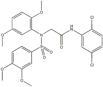 N-(2,5-dichlorophenyl)-2-{[(3,4-dimethoxyphenyl)sulfonyl]-2,5-dimethoxyanilino}acetamide Structure