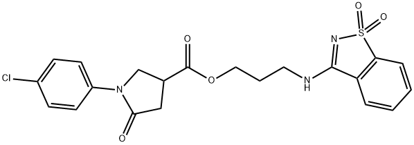 3-[(1,1-dioxido-1,2-benzisothiazol-3-yl)amino]propyl 1-(4-chlorophenyl)-5-oxo-3-pyrrolidinecarboxylate Structure