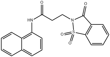 3-(1,1-dioxido-3-oxo-1,2-benzisothiazol-2(3H)-yl)-N-(1-naphthyl)propanamide 구조식 이미지