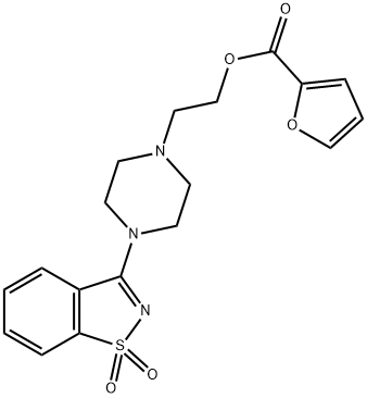 2-[4-(1,1-dioxido-1,2-benzisothiazol-3-yl)-1-piperazinyl]ethyl 2-furoate Structure