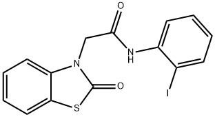 N-(2-iodophenyl)-2-(2-oxo-1,3-benzothiazol-3(2H)-yl)acetamide 구조식 이미지