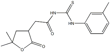 N-[(5,5-dimethyl-2-oxotetrahydrofuran-3-yl)acetyl]-N'-(3-methylphenyl)thiourea 구조식 이미지