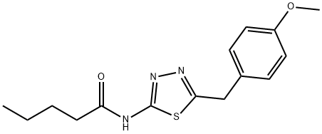 N-[5-(4-methoxybenzyl)-1,3,4-thiadiazol-2-yl]pentanamide 구조식 이미지