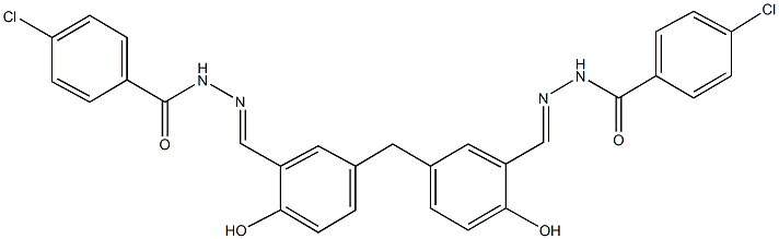 4-chloro-N'-(5-{3-[2-(4-chlorobenzoyl)carbohydrazonoyl]-4-hydroxybenzyl}-2-hydroxybenzylidene)benzohydrazide Structure