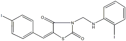 3-[(2-iodoanilino)methyl]-5-(4-iodobenzylidene)-1,3-thiazolidine-2,4-dione Structure