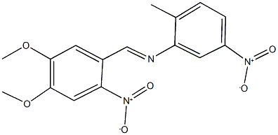 N-(4,5-dimethoxy-2-nitrobenzylidene)-2-methyl-5-nitroaniline Structure