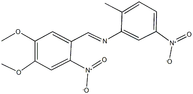 N-(4,5-dimethoxy-2-nitrobenzylidene)-2-methyl-5-nitroaniline 구조식 이미지