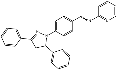 N-[4-(3,5-diphenyl-4,5-dihydro-1H-pyrazol-1-yl)benzylidene]-N-(2-pyridinyl)amine 구조식 이미지