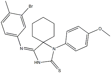 4-[(3-bromo-4-methylphenyl)imino]-1-(4-methoxyphenyl)-1,3-diazaspiro[4.5]decane-2-thione Structure