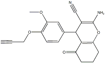 2-amino-4-[3-methoxy-4-(2-propynyloxy)phenyl]-5-oxo-5,6,7,8-tetrahydro-4H-chromene-3-carbonitrile Structure