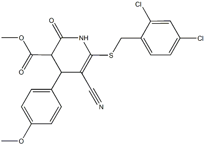 methyl 5-cyano-6-[(2,4-dichlorobenzyl)sulfanyl]-4-(4-methoxyphenyl)-2-oxo-1,2,3,4-tetrahydro-3-pyridinecarboxylate Structure