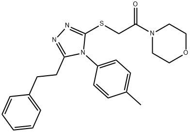 4-({[4-(4-methylphenyl)-5-(2-phenylethyl)-4H-1,2,4-triazol-3-yl]sulfanyl}acetyl)morpholine Structure