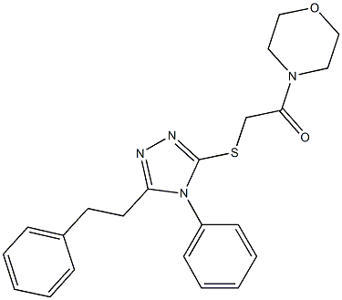 2-(4-morpholinyl)-2-oxoethyl 4-phenyl-5-(2-phenylethyl)-4H-1,2,4-triazol-3-yl sulfide Structure