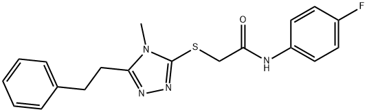 N-(4-fluorophenyl)-2-{[4-methyl-5-(2-phenylethyl)-4H-1,2,4-triazol-3-yl]sulfanyl}acetamide 구조식 이미지