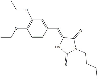 3-butyl-5-(3,4-diethoxybenzylidene)-2-thioxo-4-imidazolidinone 구조식 이미지