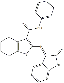 2-[(2-oxo-1,2-dihydro-3H-indol-3-ylidene)amino]-N-phenyl-4,5,6,7-tetrahydro-1-benzothiophene-3-carboxamide Structure