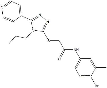 N-(4-bromo-3-methylphenyl)-2-{[4-propyl-5-(4-pyridinyl)-4H-1,2,4-triazol-3-yl]sulfanyl}acetamide 구조식 이미지