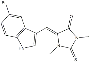 5-[(5-bromo-1H-indol-3-yl)methylene]-1,3-dimethyl-2-thioxo-4-imidazolidinone 구조식 이미지