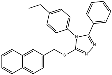 4-(4-ethylphenyl)-5-phenyl-4H-1,2,4-triazol-3-yl 2-naphthylmethyl sulfide 구조식 이미지