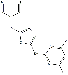 2-({5-[(4,6-dimethyl-2-pyrimidinyl)sulfanyl]-2-furyl}methylene)malononitrile 구조식 이미지