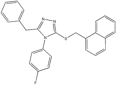 5-benzyl-4-(4-fluorophenyl)-4H-1,2,4-triazol-3-yl 1-naphthylmethyl sulfide 구조식 이미지