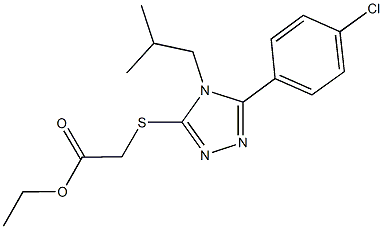 ethyl {[5-(4-chlorophenyl)-4-isobutyl-4H-1,2,4-triazol-3-yl]sulfanyl}acetate 구조식 이미지