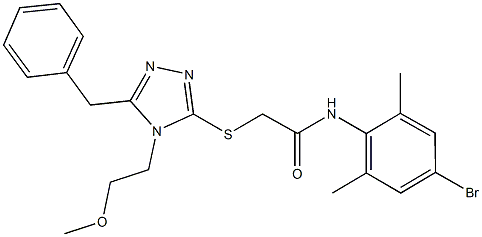 2-{[5-benzyl-4-(2-methoxyethyl)-4H-1,2,4-triazol-3-yl]sulfanyl}-N-(4-bromo-2,6-dimethylphenyl)acetamide Structure