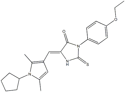 5-[(1-cyclopentyl-2,5-dimethyl-1H-pyrrol-3-yl)methylene]-3-(4-ethoxyphenyl)-2-thioxo-4-imidazolidinone 구조식 이미지