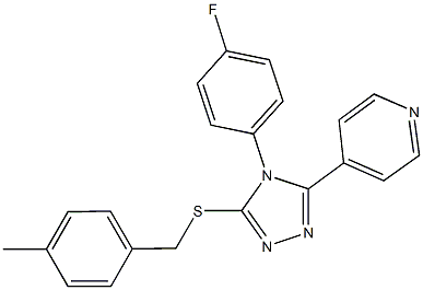 4-(4-fluorophenyl)-5-(4-pyridinyl)-4H-1,2,4-triazol-3-yl 4-methylbenzyl sulfide 구조식 이미지