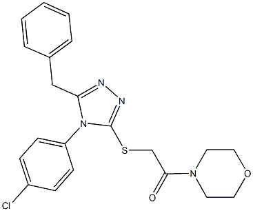 5-benzyl-4-(4-chlorophenyl)-4H-1,2,4-triazol-3-yl 2-(4-morpholinyl)-2-oxoethyl sulfide Structure