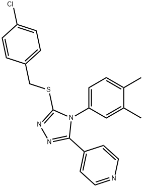 4-chlorobenzyl 4-(3,4-dimethylphenyl)-5-(4-pyridinyl)-4H-1,2,4-triazol-3-yl sulfide Structure