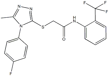 2-{[4-(4-fluorophenyl)-5-methyl-4H-1,2,4-triazol-3-yl]sulfanyl}-N-[2-(trifluoromethyl)phenyl]acetamide 구조식 이미지