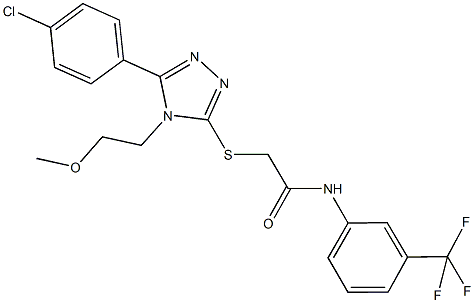 2-{[5-(4-chlorophenyl)-4-(2-methoxyethyl)-4H-1,2,4-triazol-3-yl]sulfanyl}-N-[3-(trifluoromethyl)phenyl]acetamide Structure