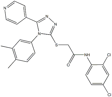 N-(2,4-dichlorophenyl)-2-{[4-(3,4-dimethylphenyl)-5-(4-pyridinyl)-4H-1,2,4-triazol-3-yl]sulfanyl}acetamide 구조식 이미지