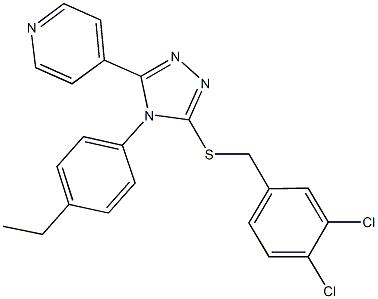 3,4-dichlorobenzyl 4-(4-ethylphenyl)-5-(4-pyridinyl)-4H-1,2,4-triazol-3-yl sulfide Structure