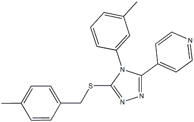 4-methylbenzyl 4-(3-methylphenyl)-5-(4-pyridinyl)-4H-1,2,4-triazol-3-yl sulfide 구조식 이미지