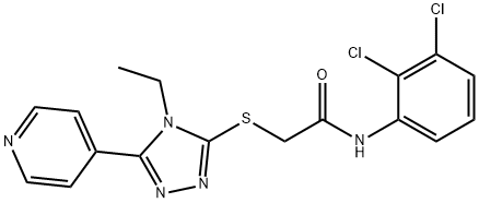 N-(2,3-dichlorophenyl)-2-{[4-ethyl-5-(4-pyridinyl)-4H-1,2,4-triazol-3-yl]sulfanyl}acetamide 구조식 이미지