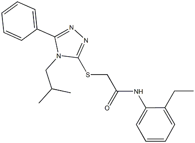 N-(2-ethylphenyl)-2-[(4-isobutyl-5-phenyl-4H-1,2,4-triazol-3-yl)sulfanyl]acetamide Structure