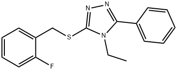 4-ethyl-5-phenyl-4H-1,2,4-triazol-3-yl 2-fluorobenzyl sulfide Structure