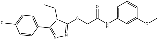 2-{[5-(4-chlorophenyl)-4-ethyl-4H-1,2,4-triazol-3-yl]sulfanyl}-N-(3-methoxyphenyl)acetamide 구조식 이미지
