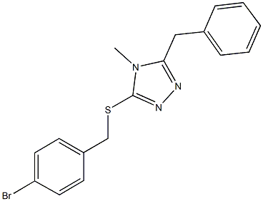 5-benzyl-4-methyl-4H-1,2,4-triazol-3-yl 4-bromobenzyl sulfide 구조식 이미지