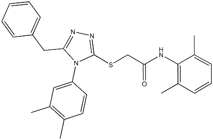 2-{[5-benzyl-4-(3,4-dimethylphenyl)-4H-1,2,4-triazol-3-yl]sulfanyl}-N-(2,6-dimethylphenyl)acetamide Structure