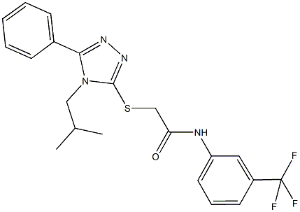 2-[(4-isobutyl-5-phenyl-4H-1,2,4-triazol-3-yl)sulfanyl]-N-[3-(trifluoromethyl)phenyl]acetamide Structure