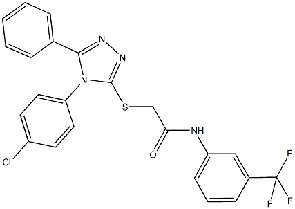 2-{[4-(4-chlorophenyl)-5-phenyl-4H-1,2,4-triazol-3-yl]sulfanyl}-N-[3-(trifluoromethyl)phenyl]acetamide Structure